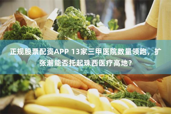 正规股票配资APP 13家三甲医院数量领跑，扩张潮能否托起珠西医疗高地？