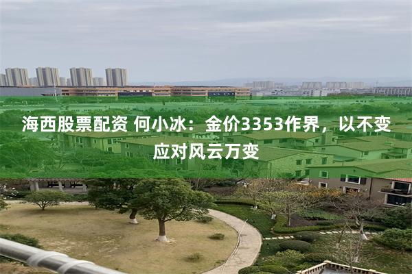海西股票配资 何小冰：金价3353作界，以不变应对风云万变