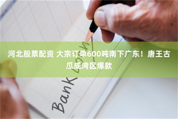 河北股票配资 大宗订单600吨南下广东！唐王古瓜成湾区爆款