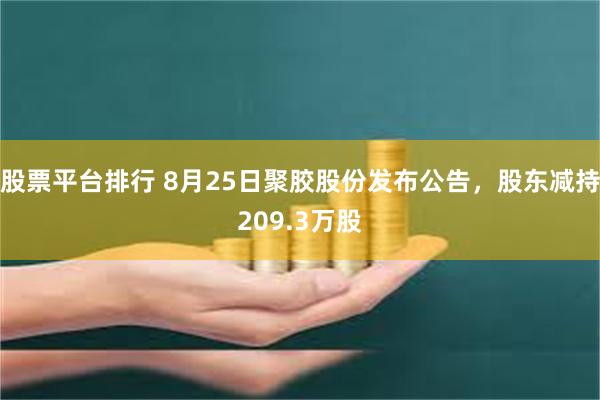 股票平台排行 8月25日聚胶股份发布公告，股东减持209.3万股