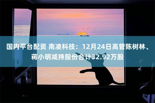 国内平台配资 南凌科技:12月24日高管陈树林、蒋小明减持股份合计32.92万股