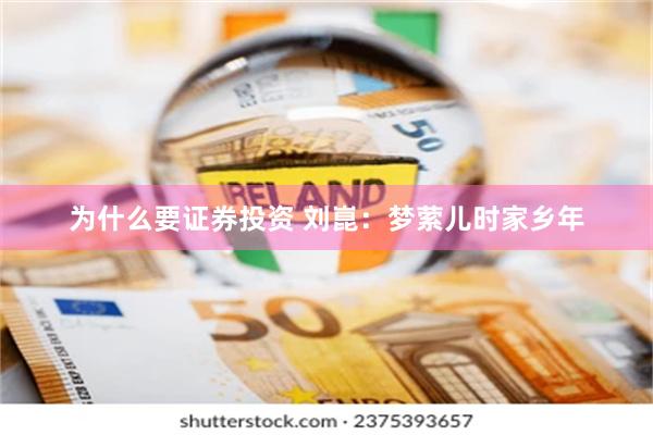 为什么要证券投资 刘崑:梦萦儿时家乡年