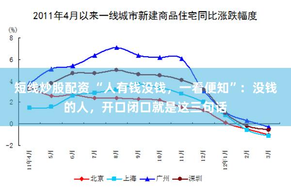 短线炒股配资 “人有钱没钱,一看便知”:没钱的人,开口闭口就是这三句话