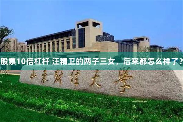 股票10倍杠杆 汪精卫的两子三女,后来都怎么样了?