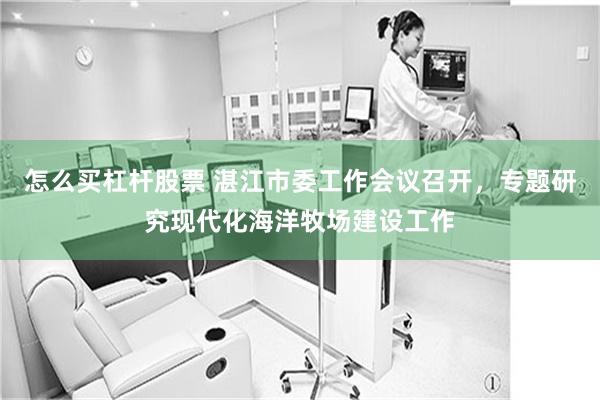 怎么买杠杆股票 湛江市委工作会议召开,专题研究现代化海洋牧场建设工作