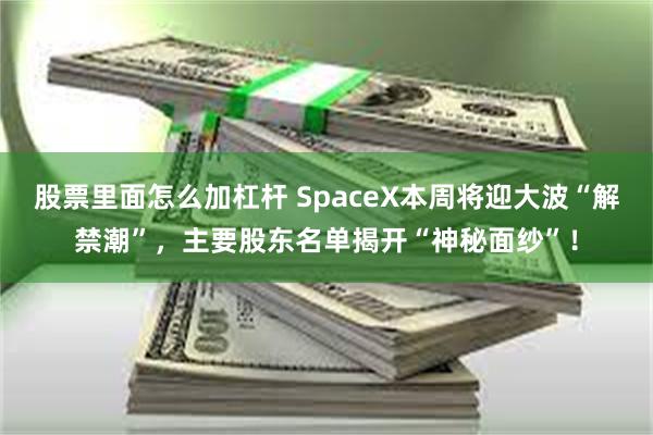 股票里面怎么加杠杆 SpaceX本周将迎大波“解禁潮”，主要股东名单揭开“神秘面纱”！