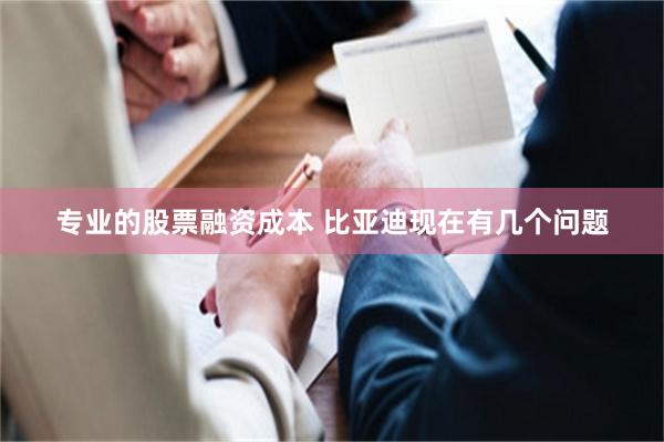 专业的股票融资成本 比亚迪现在有几个问题