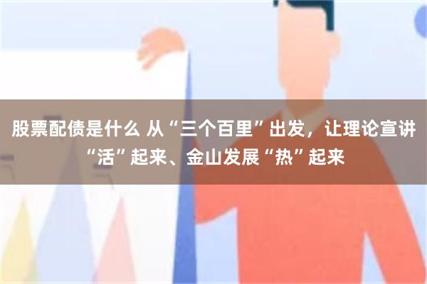 股票配债是什么 从“三个百里”出发,让理论宣讲“活”起来、金山发展“热”起来
