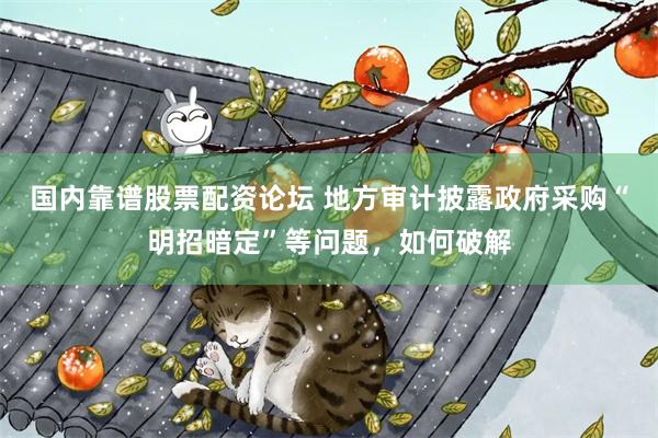 国内靠谱股票配资论坛 地方审计披露政府采购“明招暗定”等问题，如何破解
