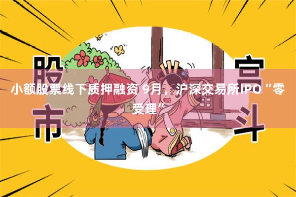 小额股票线下质押融资 9月，沪深交易所IPO“零受理”